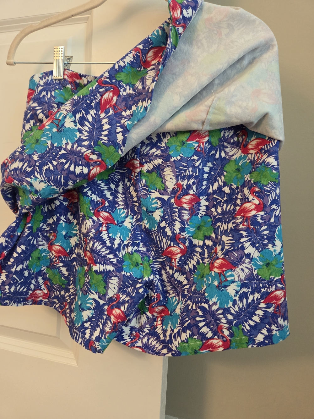Tropical Flamingo Print Women’s Skort - Blue - Picture 6 of 6